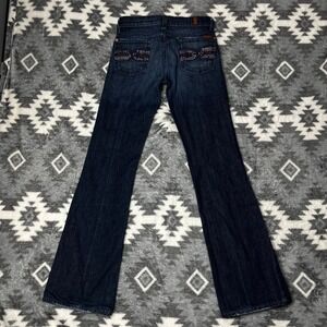 7 For All Mankind Rhinestone Bootcut Dark Wash Jeans 24 U075S080UG-080